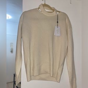 Naadam white wool cashmere cut out sweater. Size small, never worn with tags on!
